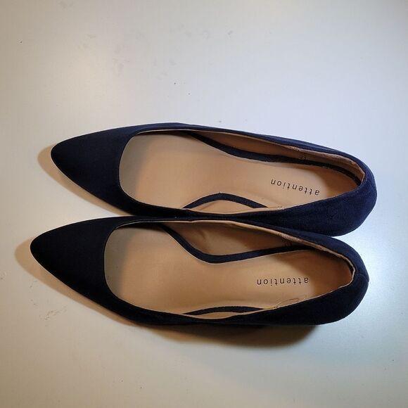 BRAND NEW ATTENTION ZOEY SUEDE POINTED TOE WOMEN"S LOW HEEL SHOES - Picture 8 of 15